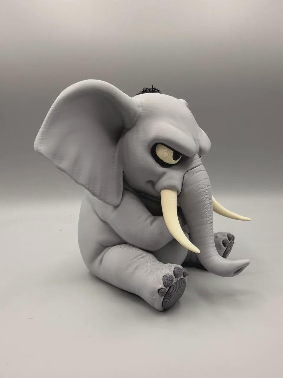 Enormously Annoyed Elephant Figurine, Grumpy Elephant Who Has Officially Had Enough Today