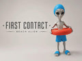 Beach Alien 3D Printed Figurine, Funny Summer Desk Decor, Sci-Fi Pool Party Shelf Collectible
