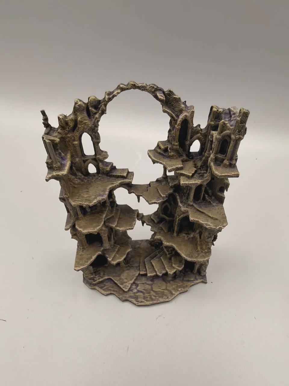 The High Breach 3D Terrarium Background Panel, Ruin Vertical Vivarium Backdrop for Isopods Mantis Millipedes, PLA or PETG