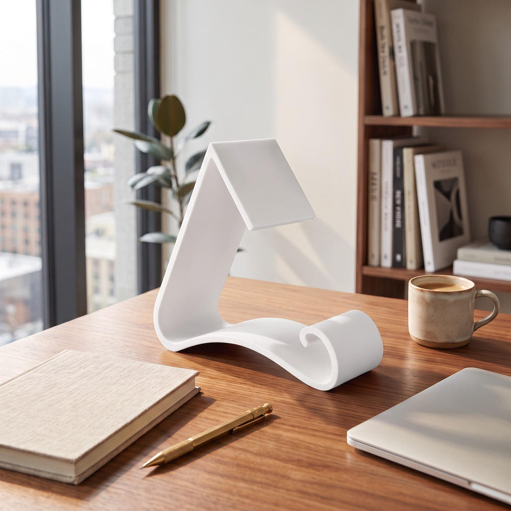 Wavy Book Stand 3D Printed Cantilever Book Holder for Readers & Cookbooks
