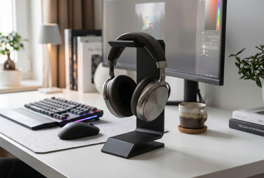 Cantilever Gaming Headset Holder, 3D Printed Headphone Stand | Minimalist Desk Organizer