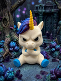Grumpy Unicorn Figurine, Crossed-Arms Unicorn Who Ran Out of Magic For Your Nonsense