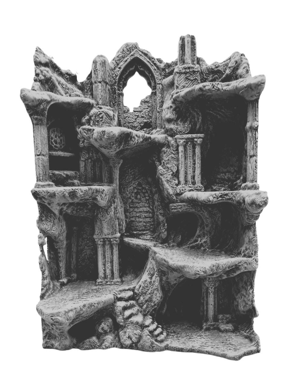 Ruinspire 3D Printed Ancient Ruin Terrarium Background, Caves Ledges Vivarium Decor Wall