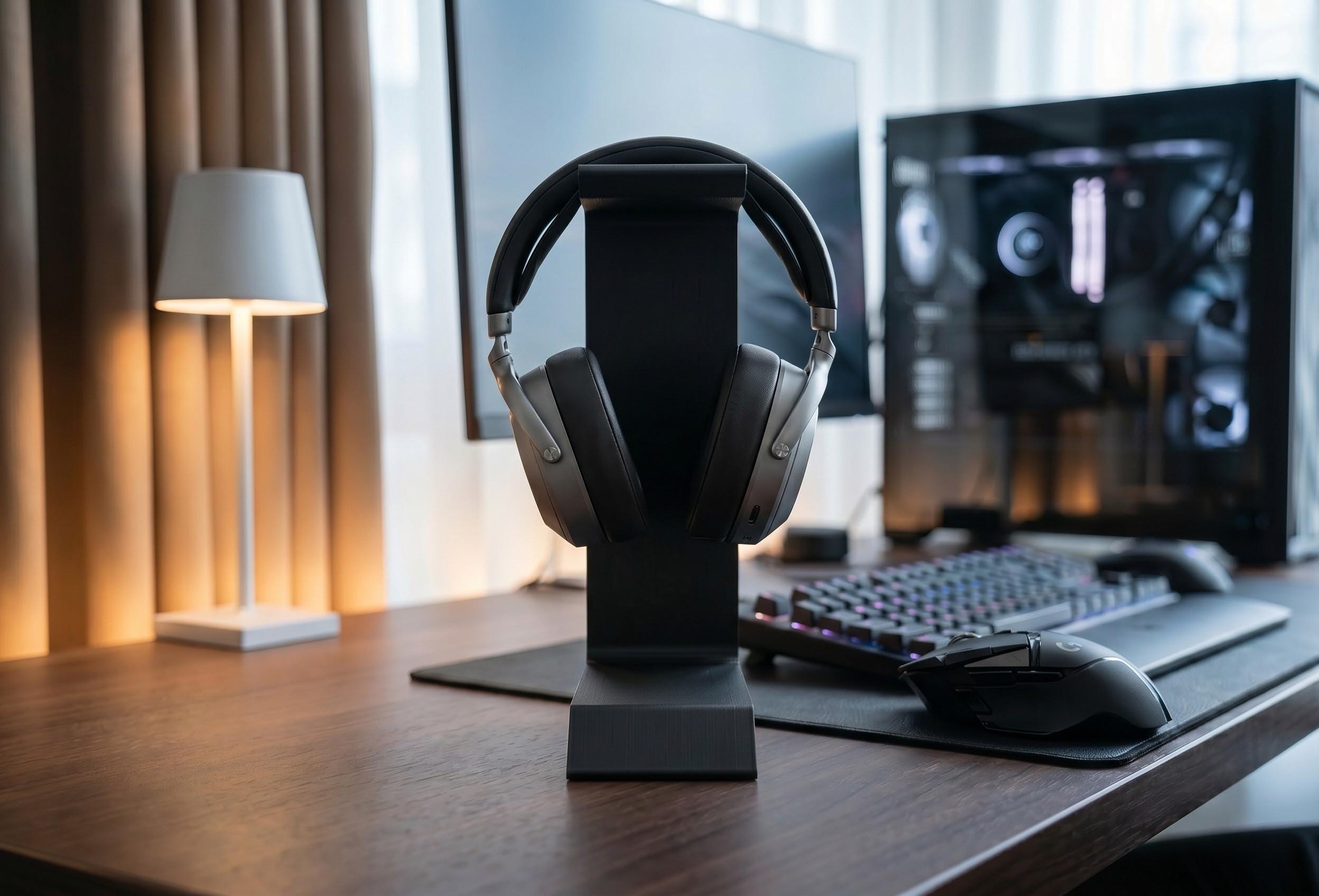 Cantilever Gaming Headset Holder, 3D Printed Headphone Stand | Minimalist Desk Organizer