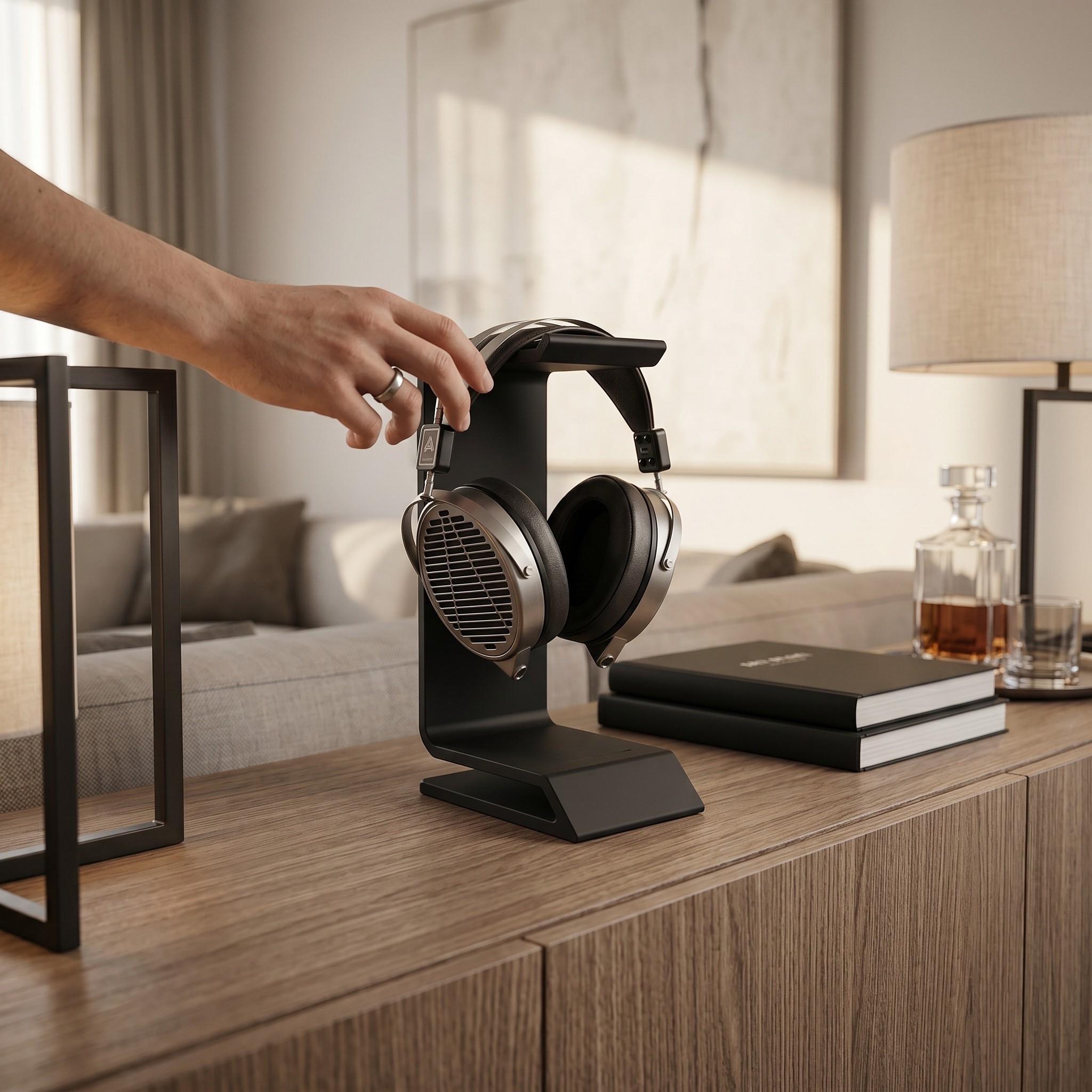 Cantilever Gaming Headset Holder, 3D Printed Headphone Stand | Minimalist Desk Organizer