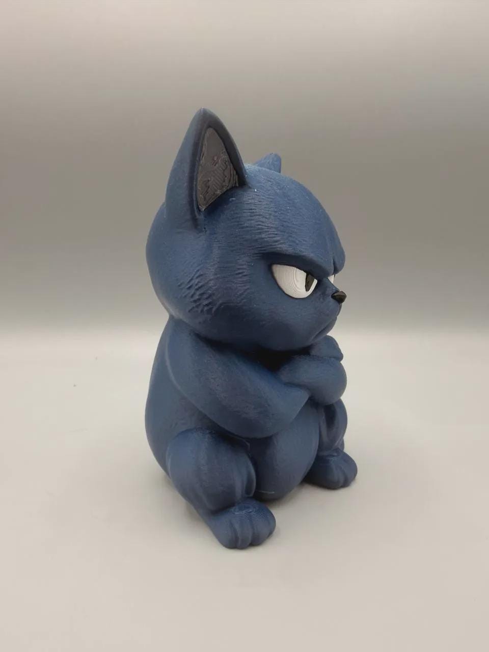 Grumpy Cat Figurine, Funny 3D Printed Desk Decor, Unimpressed Cat Collectible Gift for Cat Lovers