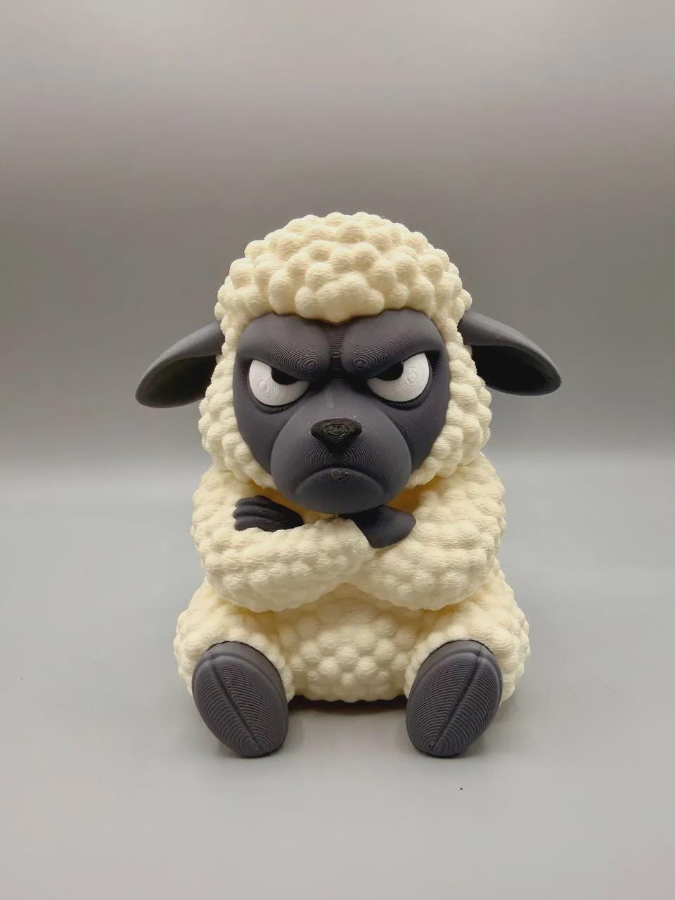 Grumpy Sheep Figurine, Fluffy Ball of Rage Who Is Absolutely Done With Ewe