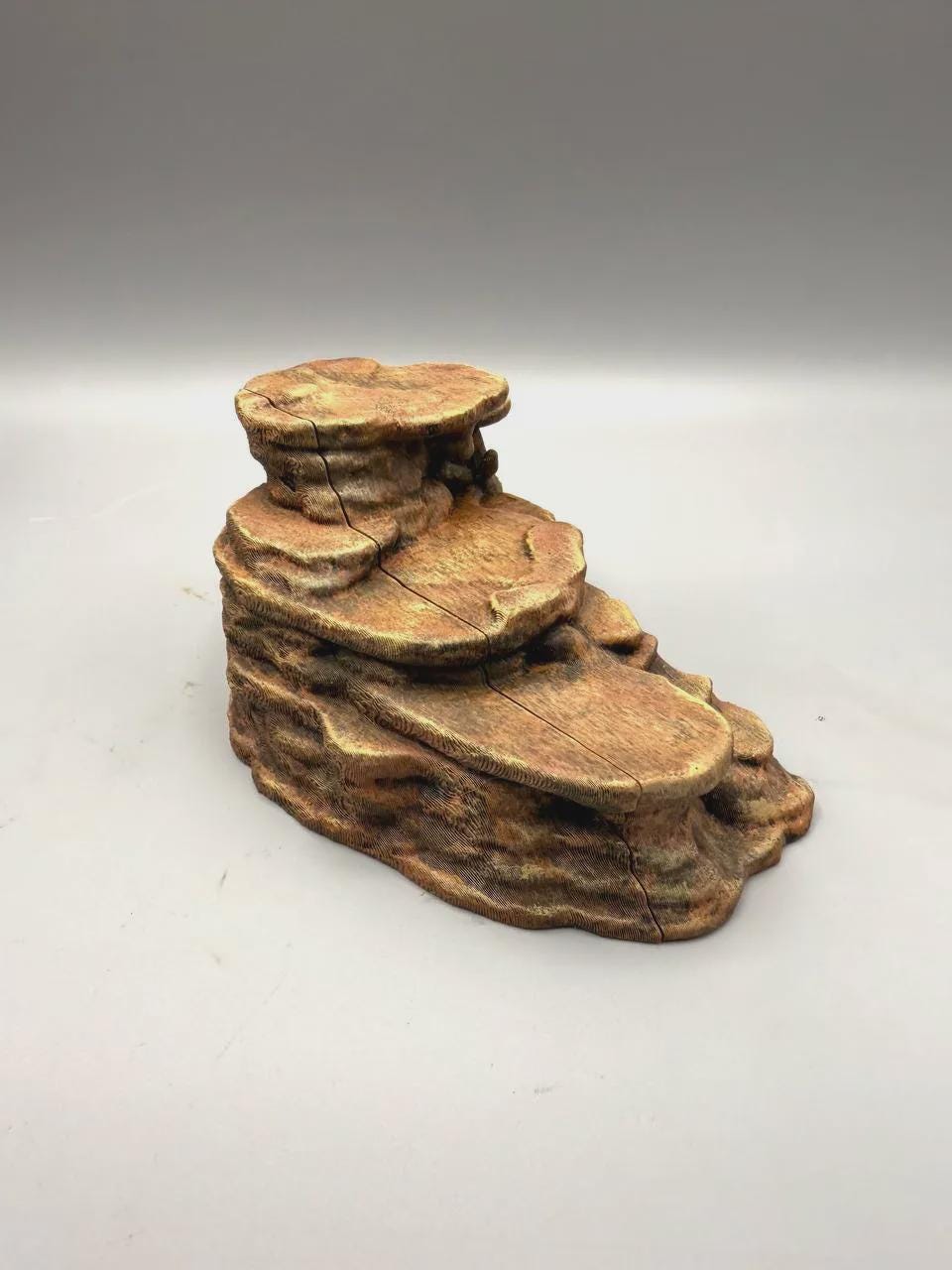 Sandstone Cave Hide Terrarium Decor, 3D Printed Desert Rock Hideout for Bearded Dragon Gecko Tarantula, PLA Dry / PETG Humid Vivarium