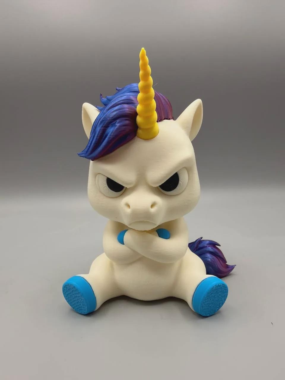Grumpy Unicorn Figurine, Crossed-Arms Unicorn Who Ran Out of Magic For Your Nonsense
