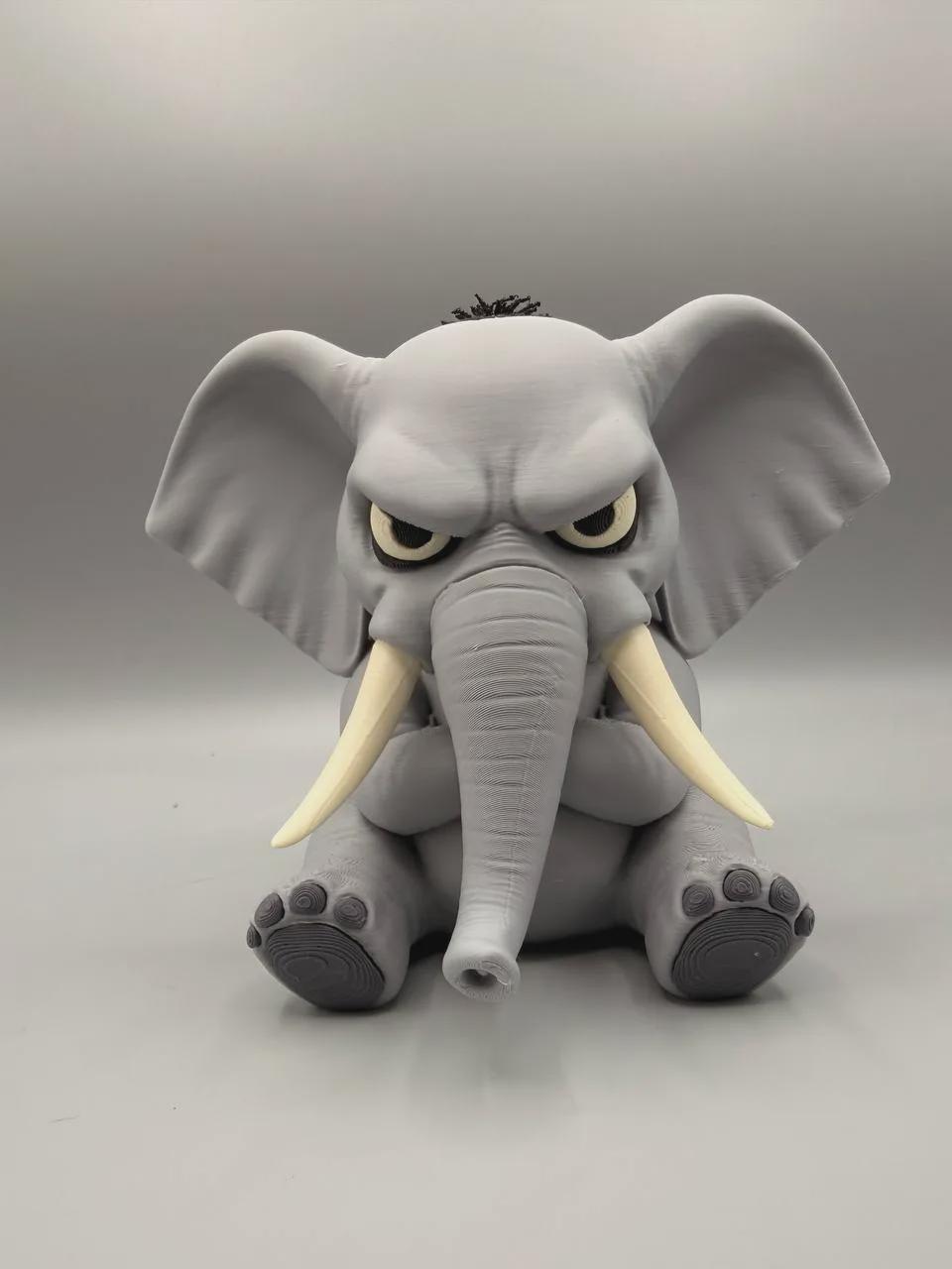 Enormously Annoyed Elephant Figurine, Grumpy Elephant Who Has Officially Had Enough Today