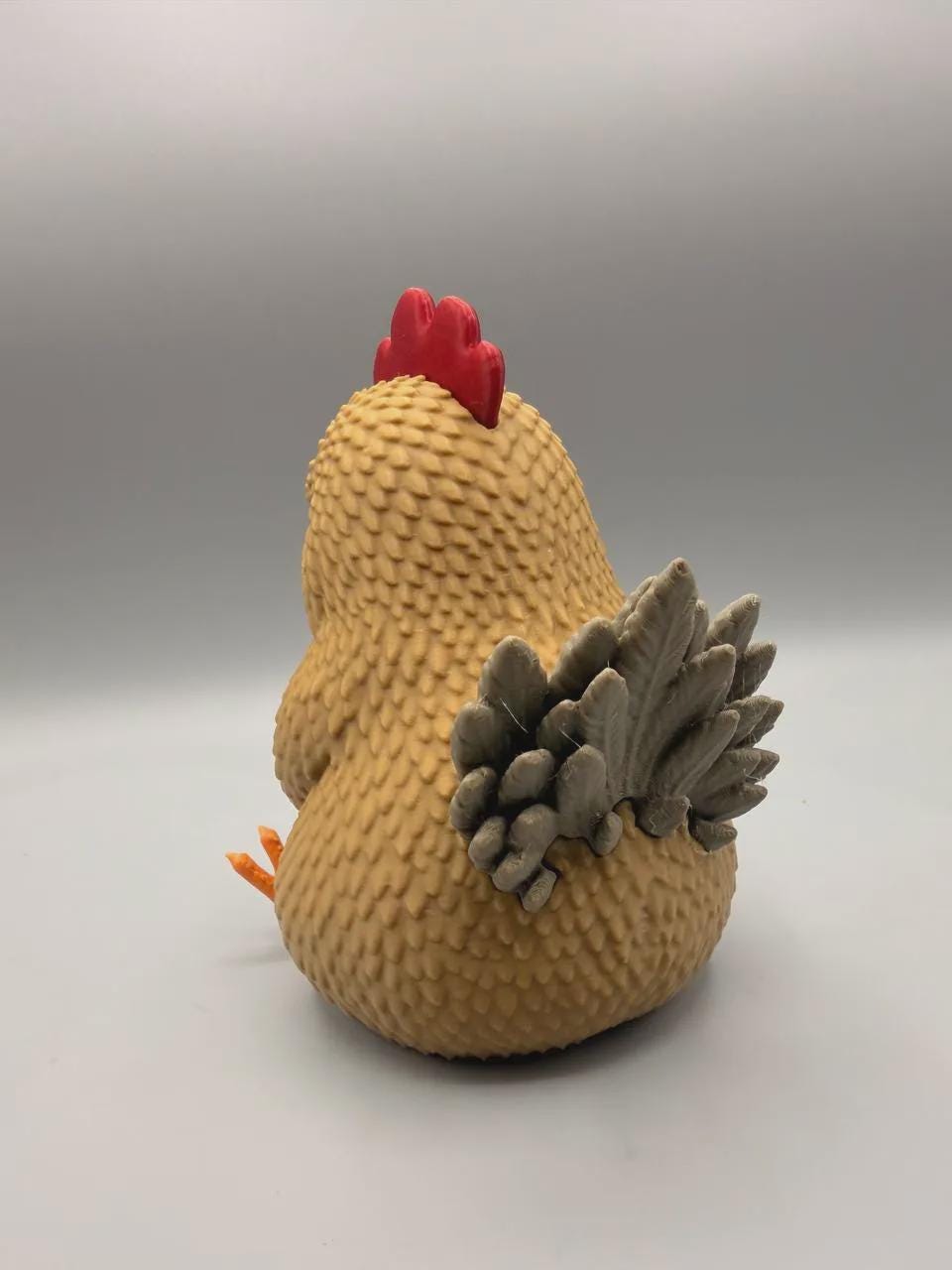 Skeptical Chicken Figurine, Crossed-Wing Grumpy Hen Who Is Ready to Speak to the Manager