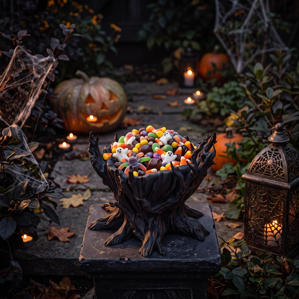 Spooky Tree Candy Bowl, 3D Printed Halloween Decor, Hollow Tree Trick or Treat Candy Holder, Spooky Tabletop Decoration