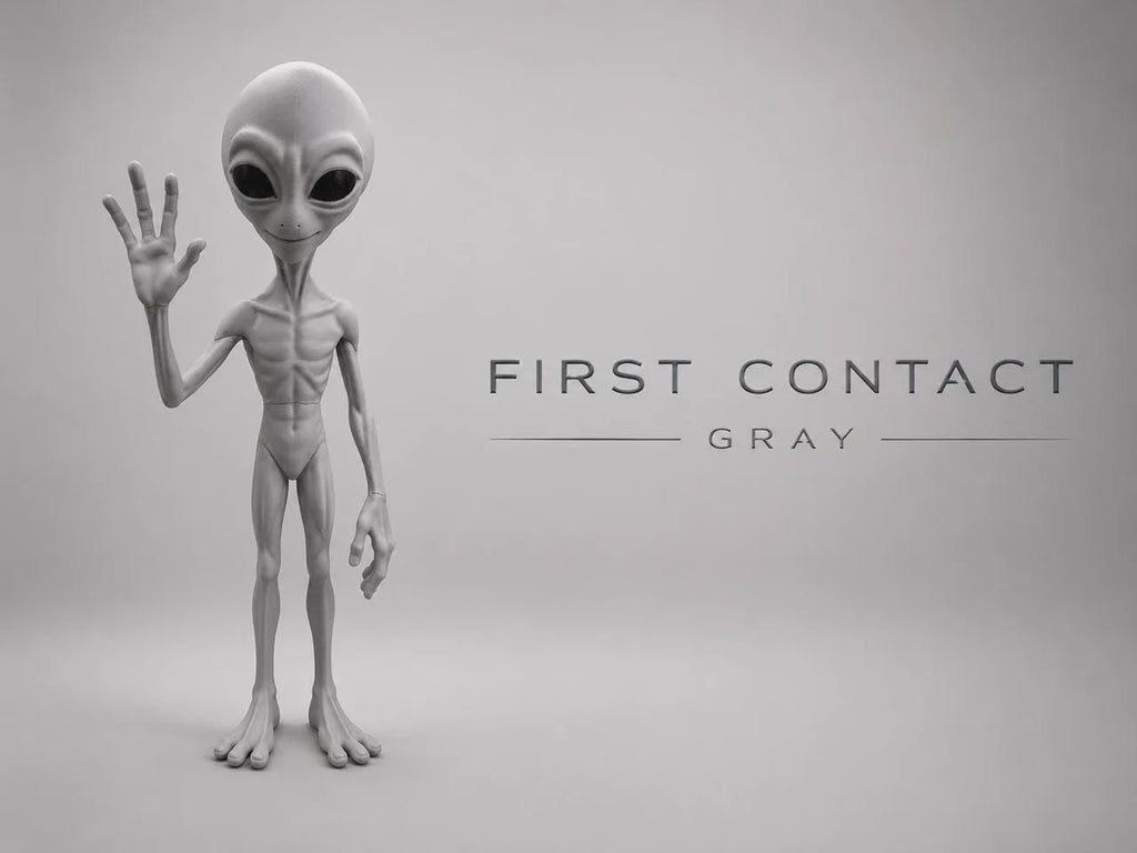 Gray Alien Figurine, 3D Printed Sci-Fi Desk Decor, Classic UFO Extraterrestrial Statue Collectible Gift