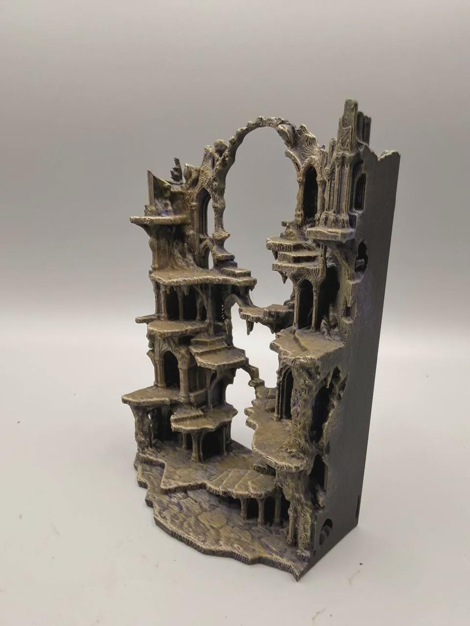 The High Breach 3D Terrarium Background Panel, Ruin Vertical Vivarium Backdrop for Isopods Mantis Millipedes, PLA or PETG