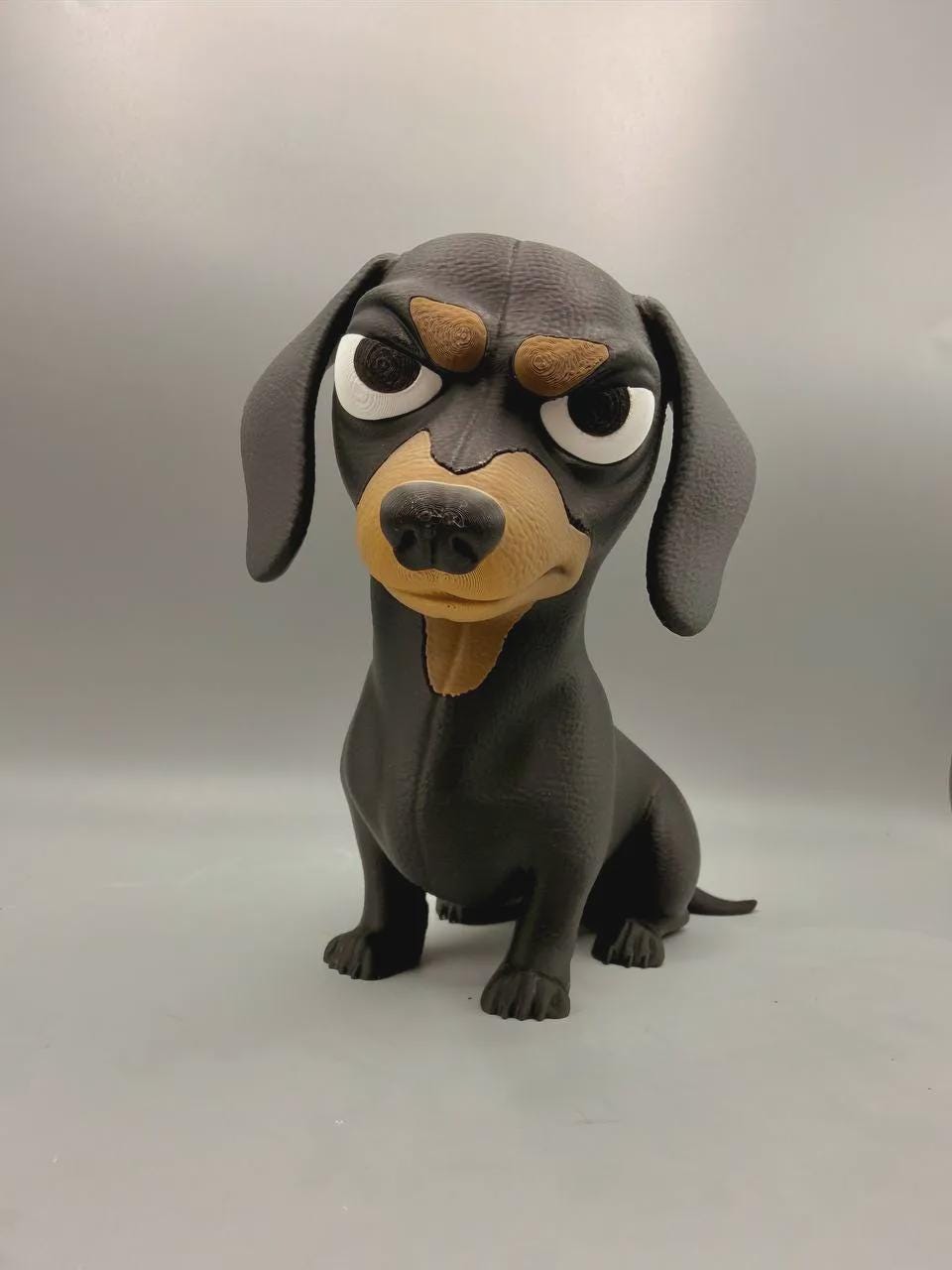 Grumpy Dachshund Figurine Gift, Funny Wiener Dog Desk Decor for Dog Lovers, Secret Santa Doxie