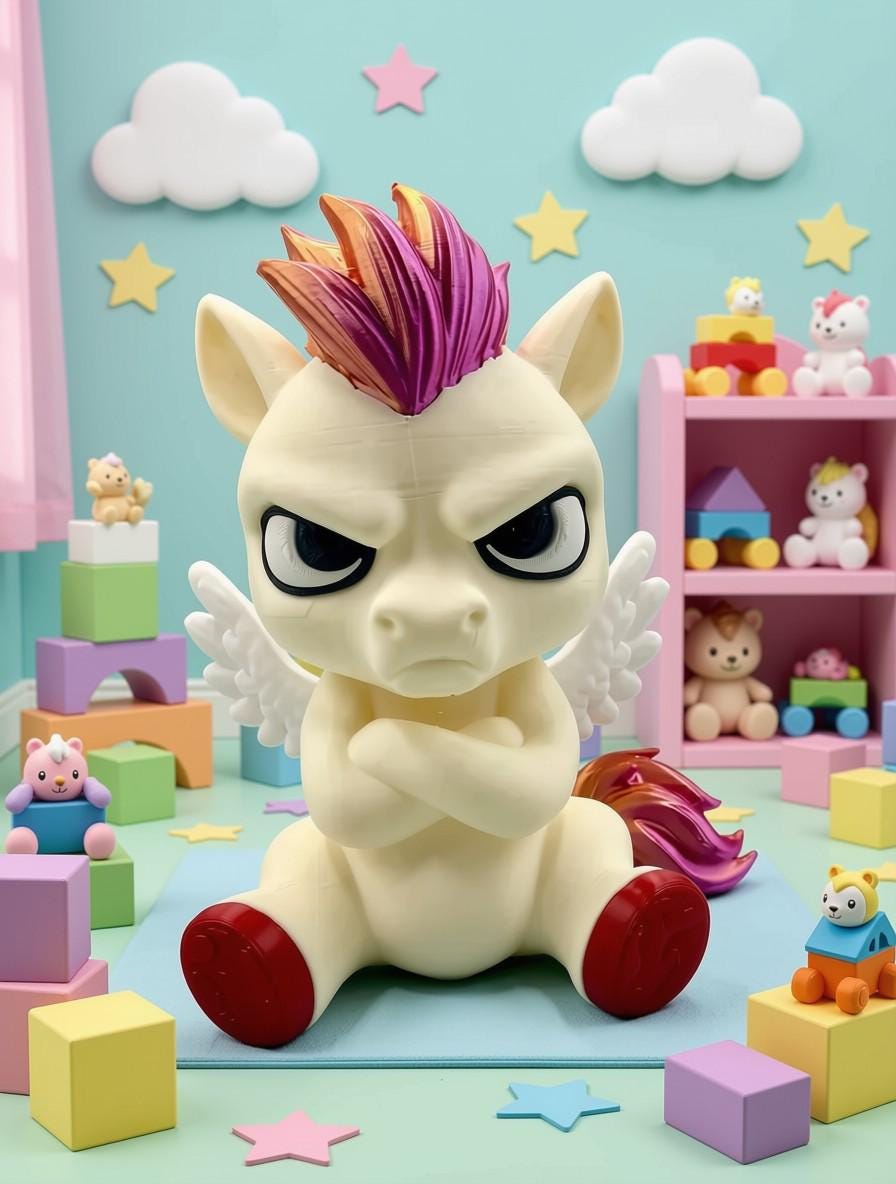 Judgmental Pegasus Figurine, A Majestic Winged Horse Who Is Deeply Unimpressed by Your Mortal Nonsense