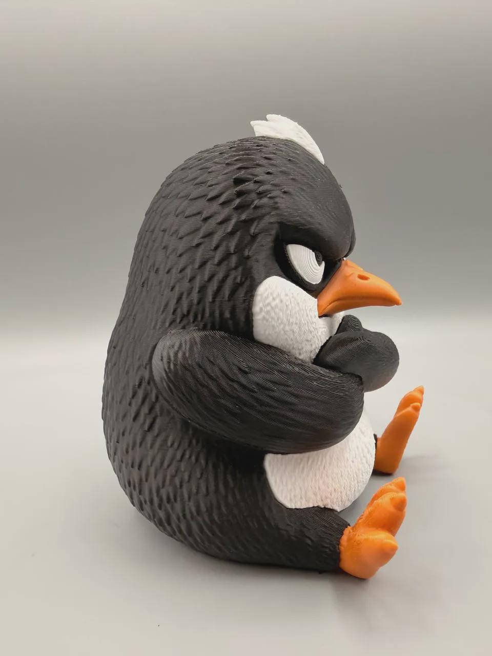 Grumpy Penguin Figurine, Funny 3D Printed Desk Decor, Judgmental Waddle Collectible Gift