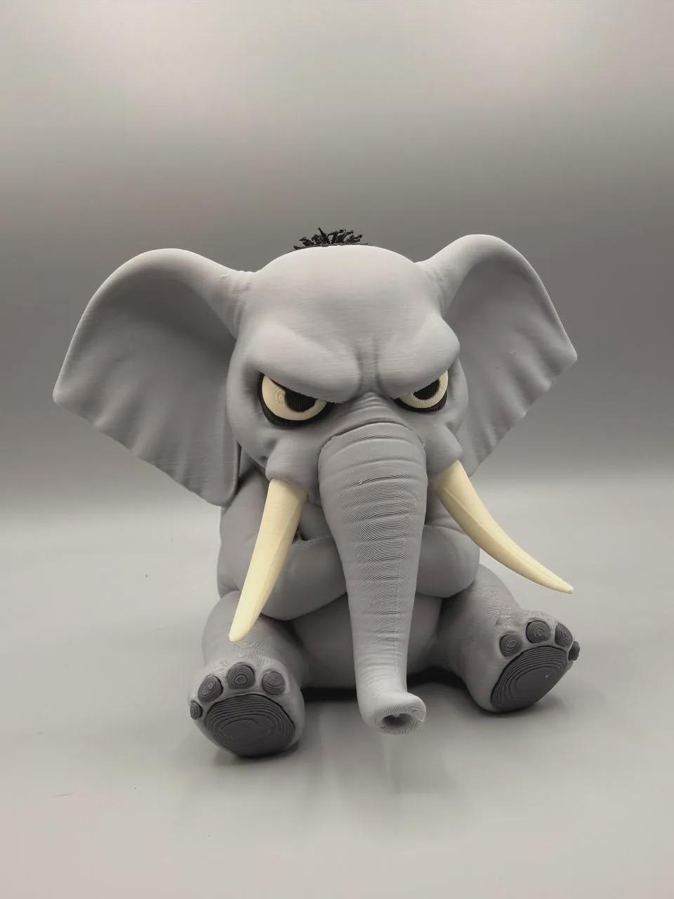 Enormously Annoyed Elephant Figurine, Grumpy Elephant Who Has Officially Had Enough Today