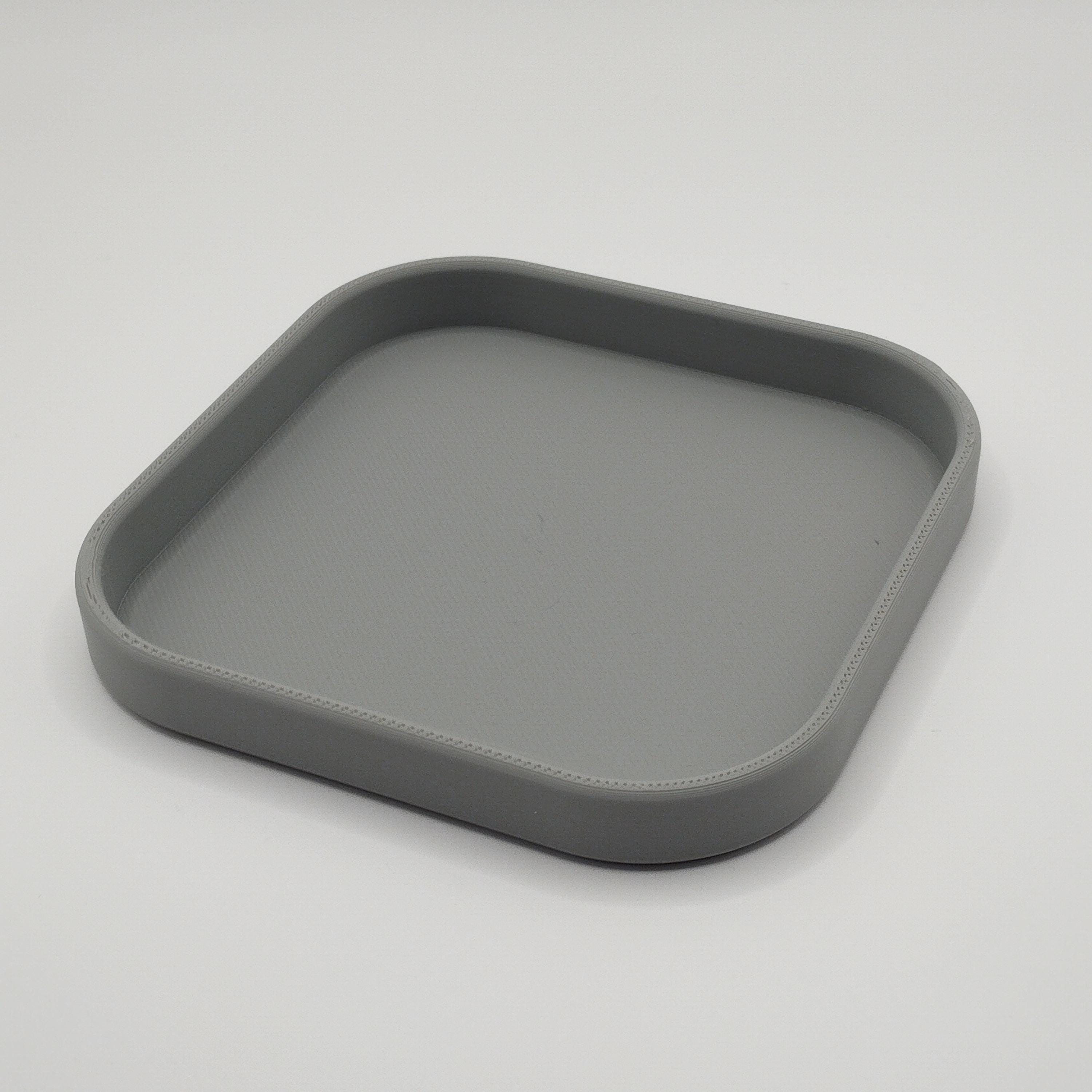 Square Business Catch-All Tray, Modern 3D Printed Key & Phone Tray, Minimalist Entryway Organizer, Desk Valet Tray for Home or Office