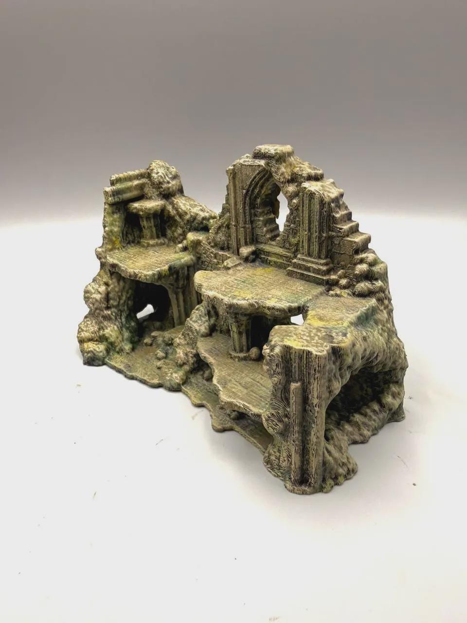 Ruinscape 3D Terrarium Background Panel, Ancient Ruins Vivarium Decor, Crested Gecko Dart Frog Isopod Tarantula, PETG or PLA