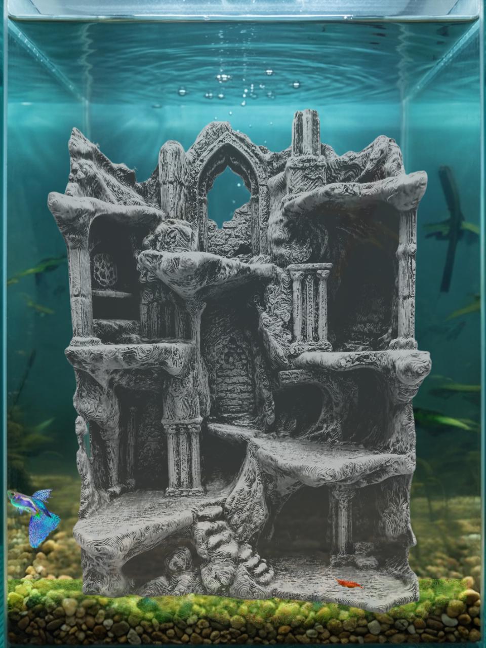 Ruinspire 3D Printed Ancient Ruin Terrarium Background, Caves Ledges Vivarium Decor Wall