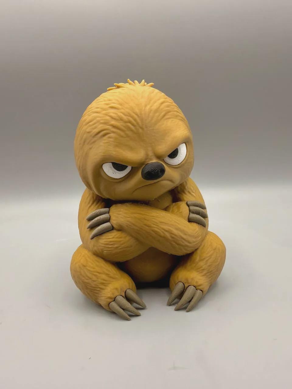 Grumpy Sloth Figurine, Arms-Crossed Sloth Who Ran Out of Patience Three Naps Ago