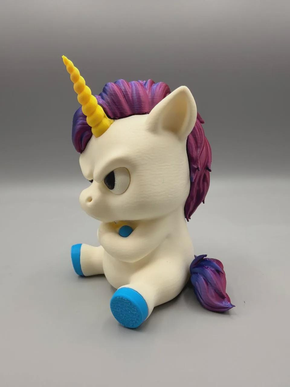 Grumpy Unicorn Figurine, Crossed-Arms Unicorn Who Ran Out of Magic For Your Nonsense