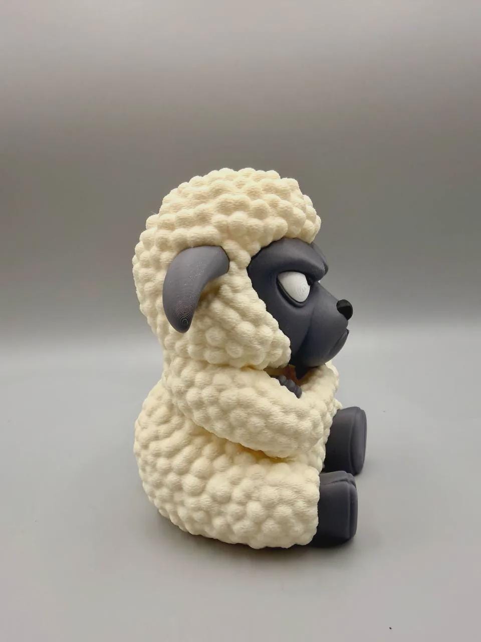 Grumpy Sheep Figurine, Fluffy Ball of Rage Who Is Absolutely Done With Ewe