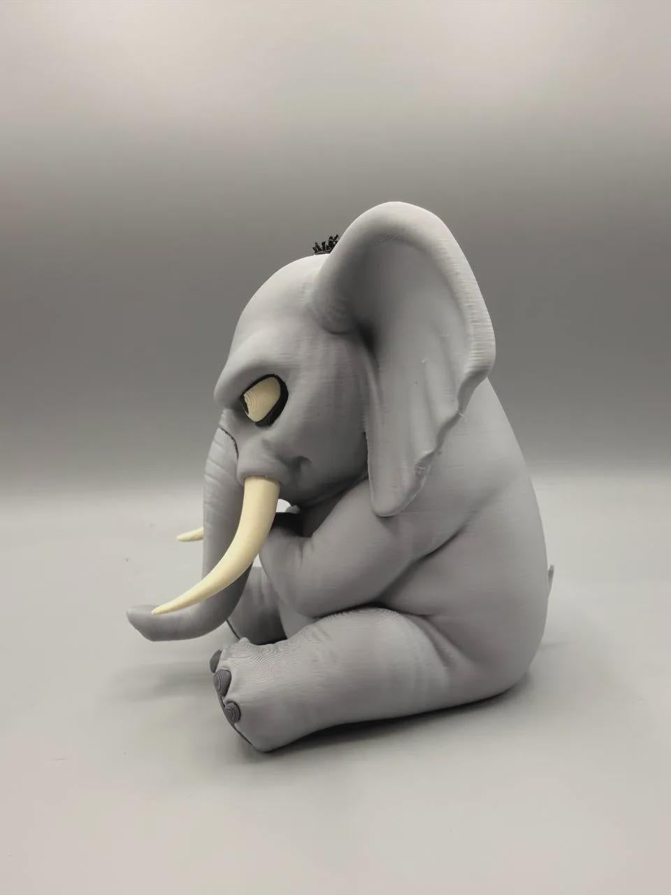 Enormously Annoyed Elephant Figurine, Grumpy Elephant Who Has Officially Had Enough Today