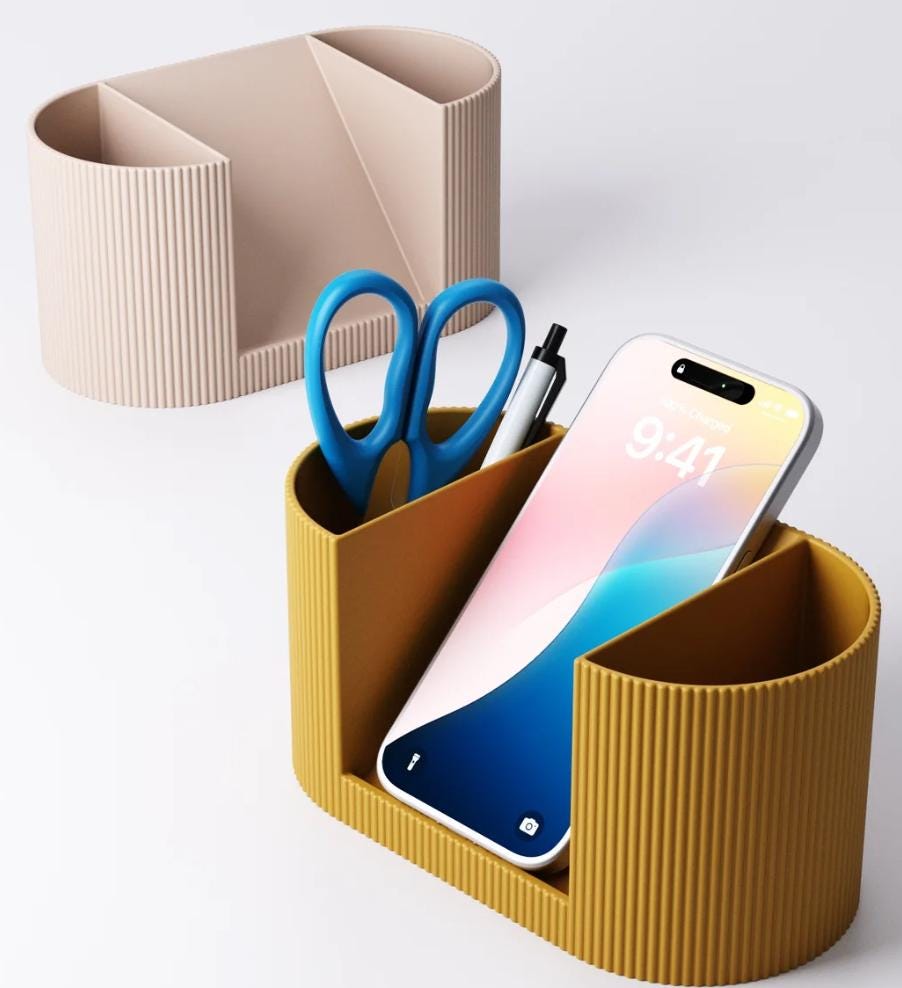 Desk Organizer with Phone Stand | 3D Printed Office Organizer | Pen Holder & Desk Caddy | Work From Home Gift