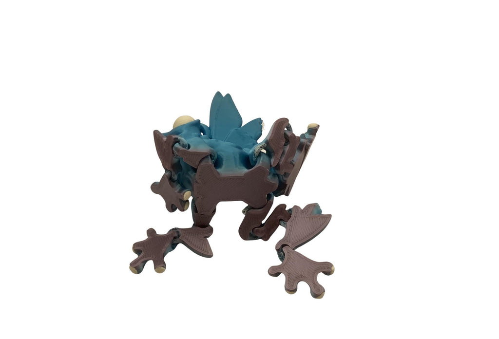 Articulated Flutter Frog Fidget Toy – Cute Desk Pet, Flexi Butterfly Frog Figurine, Sensory Stress Relief , Unique Fantasy Gift, 3D Printed