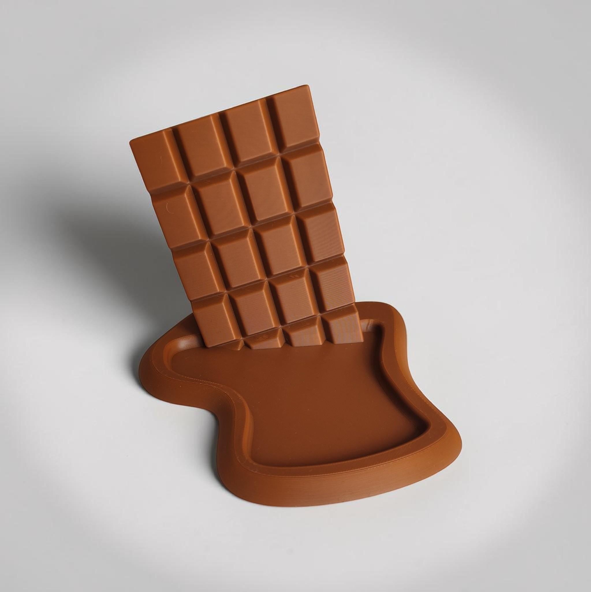 Unique Chocolate Lover Gift - Melting Candy Phone Stand, Whimsical Kitchen Counter Key Tray, Cute Bedroom Nightstand Catchall, Foodie Gift