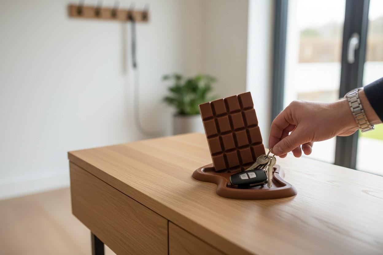 Melting Chocolate Phone Holder and Key Tray | 3D Printed | Funny Desk Organizer