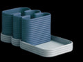 Remote Holder with Catchall Tray Desk Organizer, 3 Compartment 3D Printed Caddy, Removable Insert, Minimalist Tabletop Valet