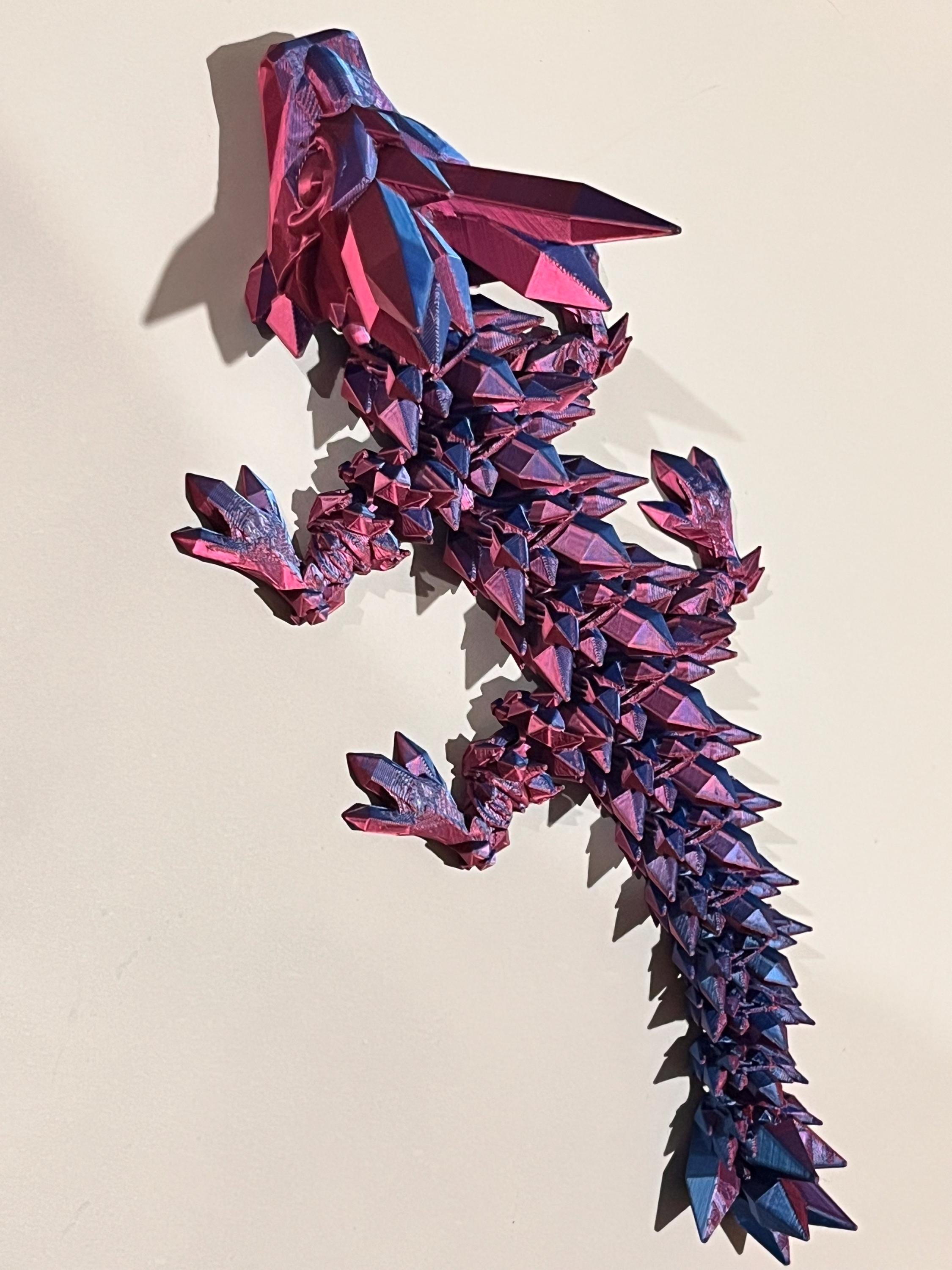 Flexi Baby Crystal Dragon 3D Printed | Articulated Fidget Toy | Wingless Dragon | Desk Buddy & Gift