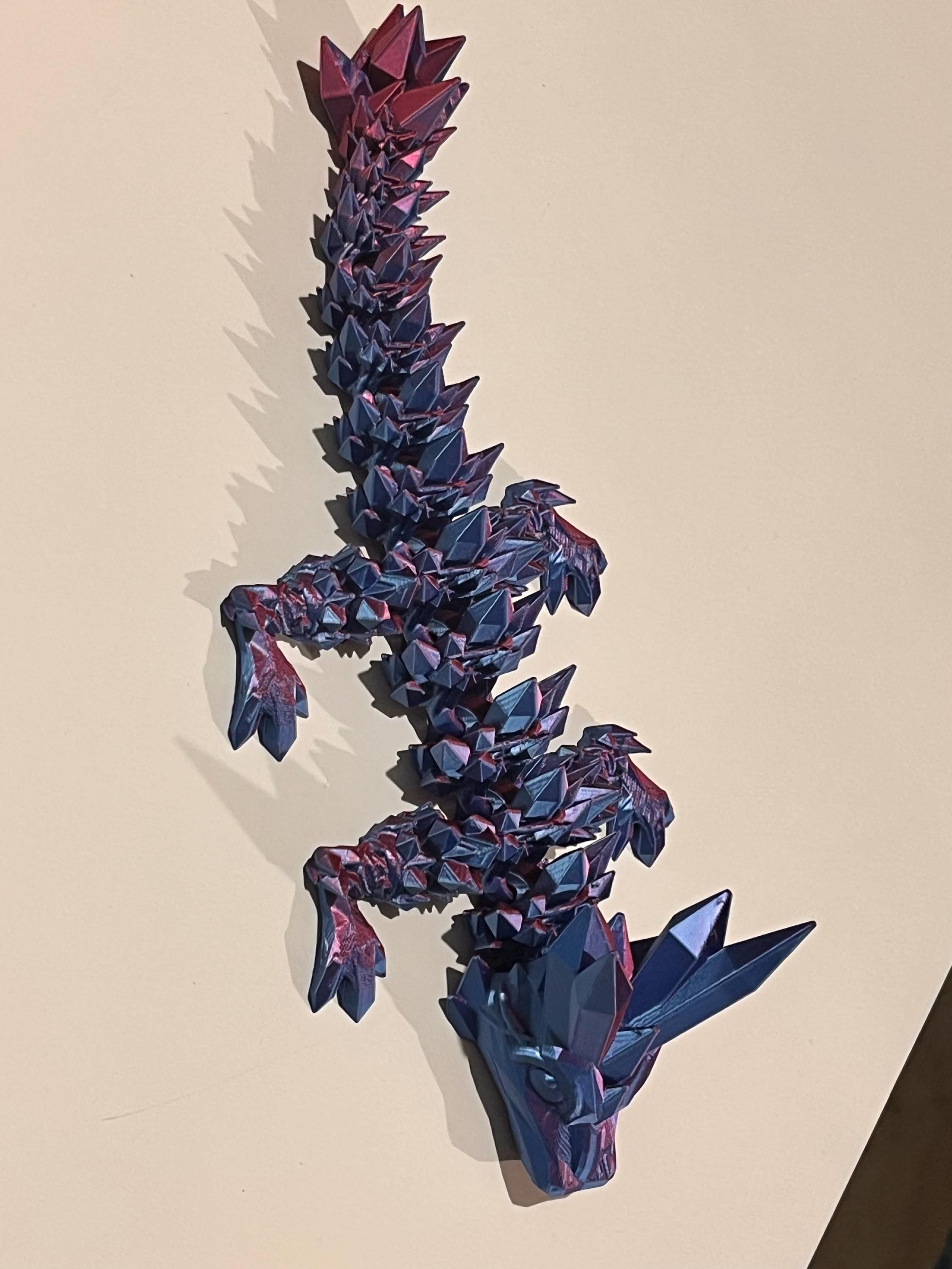 Flexi Baby Crystal Dragon 3D Printed | Articulated Fidget Toy | Wingless Dragon | Desk Buddy & Gift