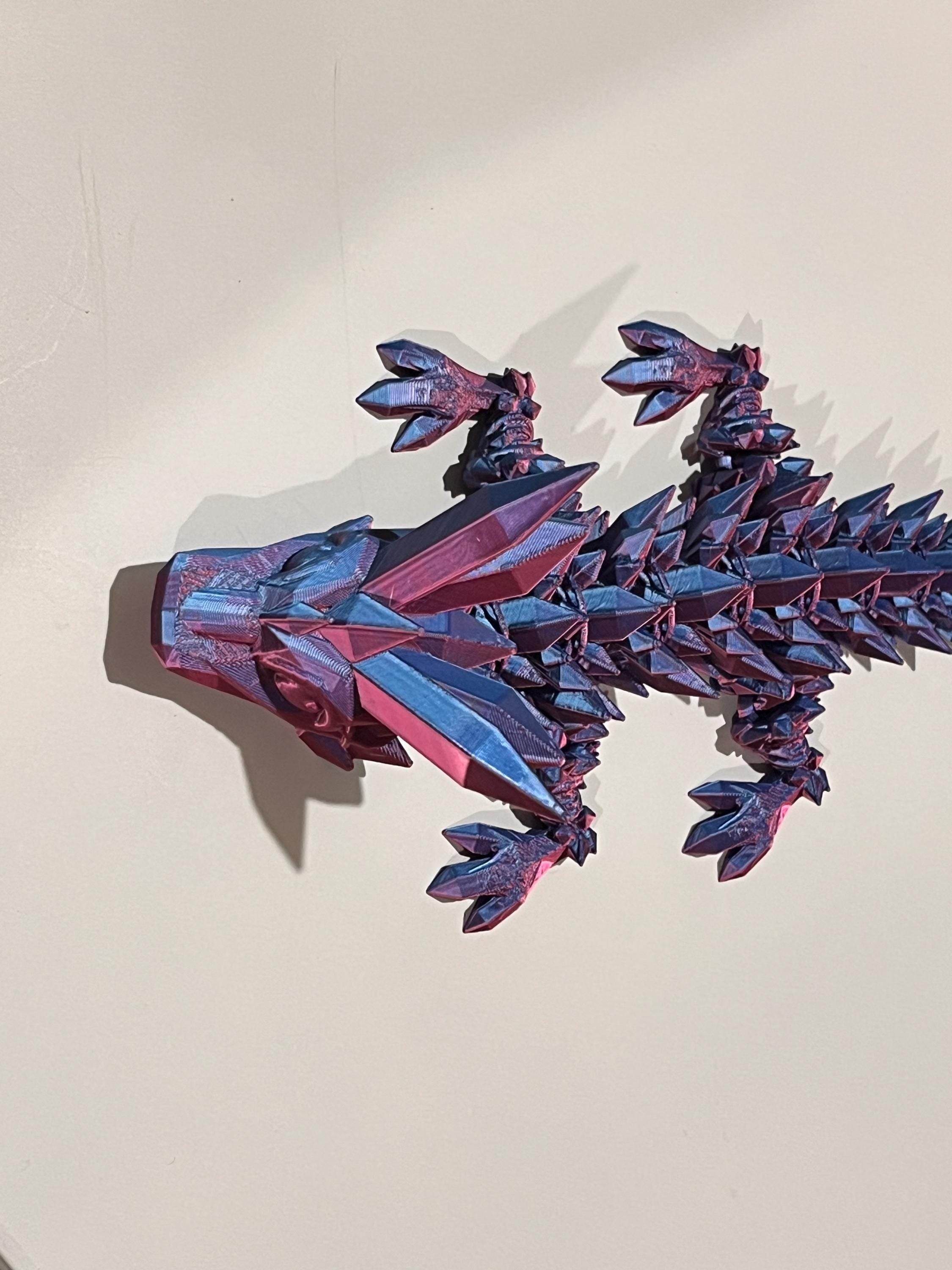 Flexi Baby Crystal Dragon 3D Printed | Articulated Fidget Toy | Wingless Dragon | Desk Buddy & Gift
