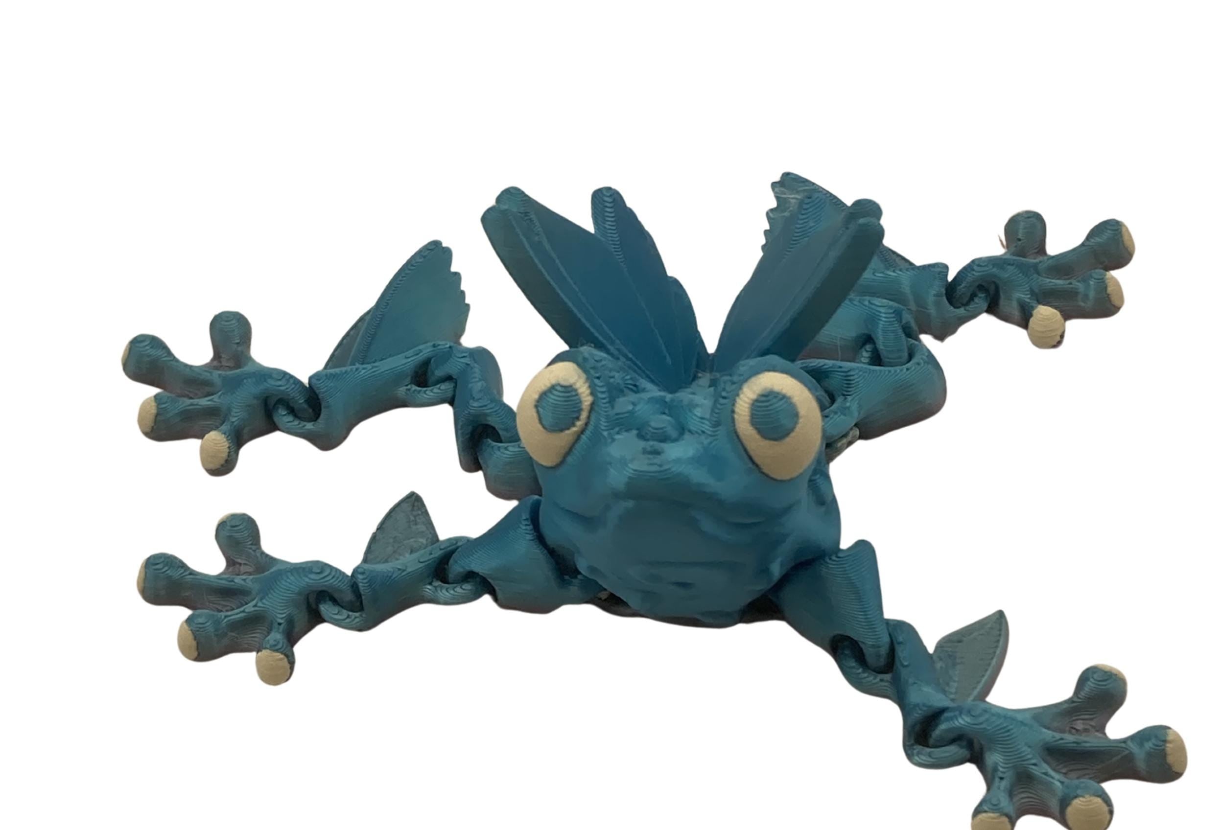 Articulated Flutter Frog Fidget Toy – Cute Desk Pet, Flexi Butterfly Frog Figurine, Sensory Stress Relief , Unique Fantasy Gift, 3D Printed