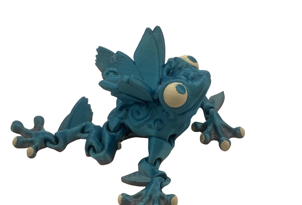 Articulated Flutter Frog Fidget Toy – Cute Desk Pet, Flexi Butterfly Frog Figurine, Sensory Stress Relief , Unique Fantasy Gift, 3D Printed