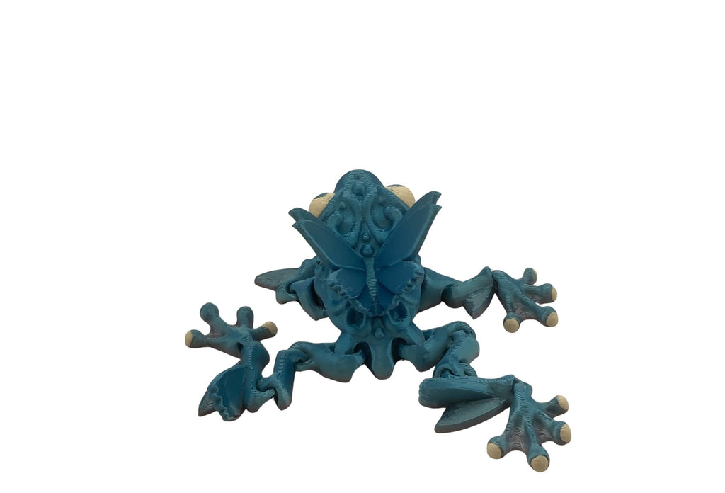 Articulated Flutter Frog Fidget Toy – Cute Desk Pet, Flexi Butterfly Frog Figurine, Sensory Stress Relief , Unique Fantasy Gift, 3D Printed