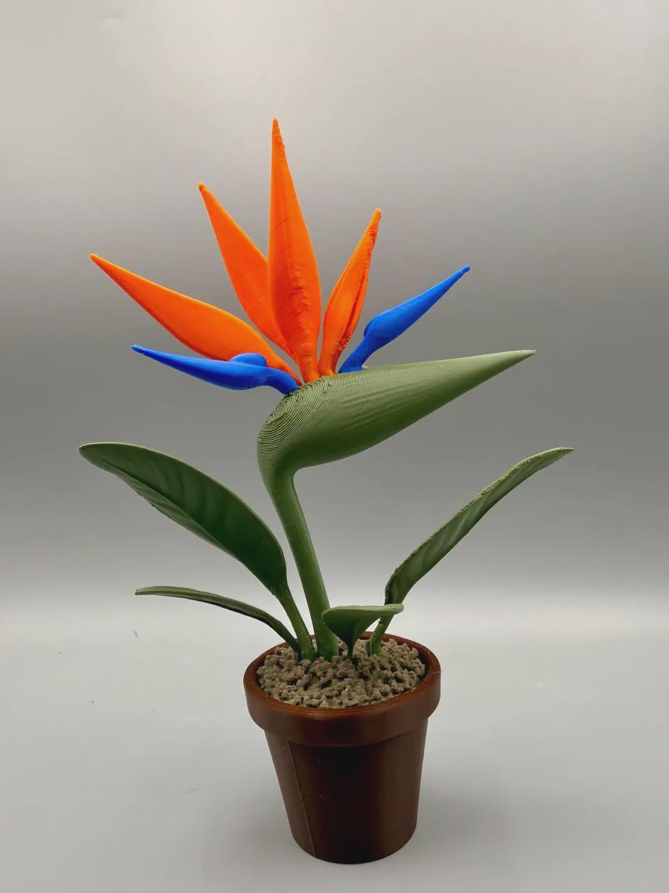 Skeptical Bird of Paradise Figurine, Grumpy Fake Plant That Judges Your Watering Schedule