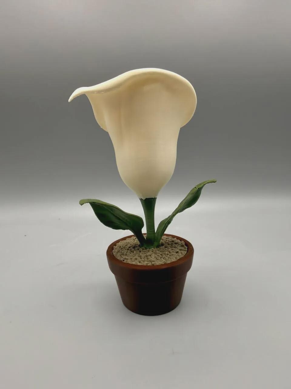 Grumpy Calla Lily Figurine, Funny 3D Printed Plant Desk Decor, No-Watering Grumpy Flower Collectible Gift