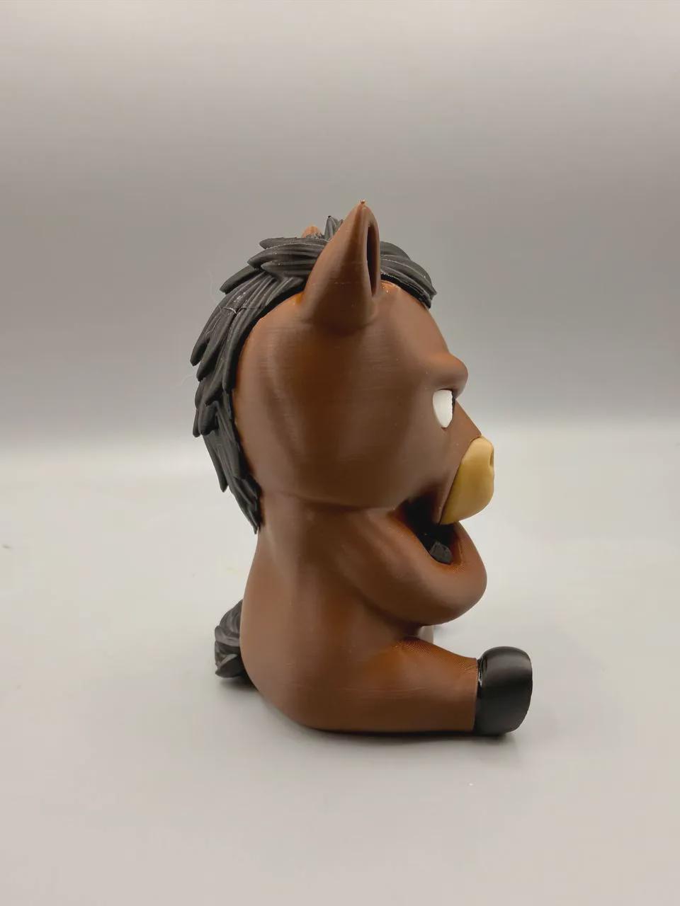 Grumpy Horse 3D Printed Figurine, Funny Horse Desk Decor, Office Shelf Collectible