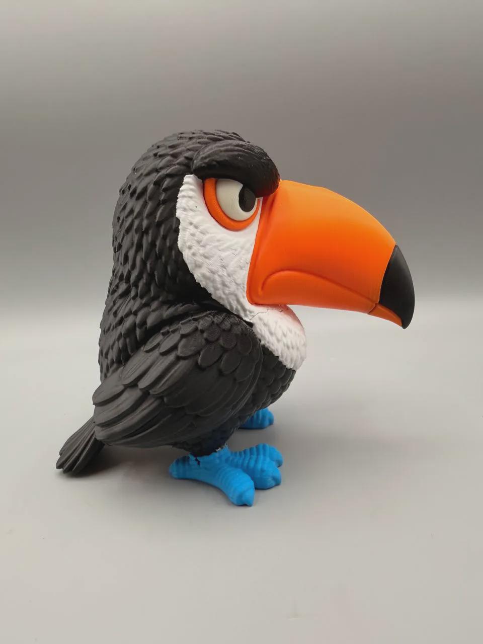 Overdressed and Unimpressed Toucan Figurine, Grumpy Tropical Bird With a Beak Full of Opinions