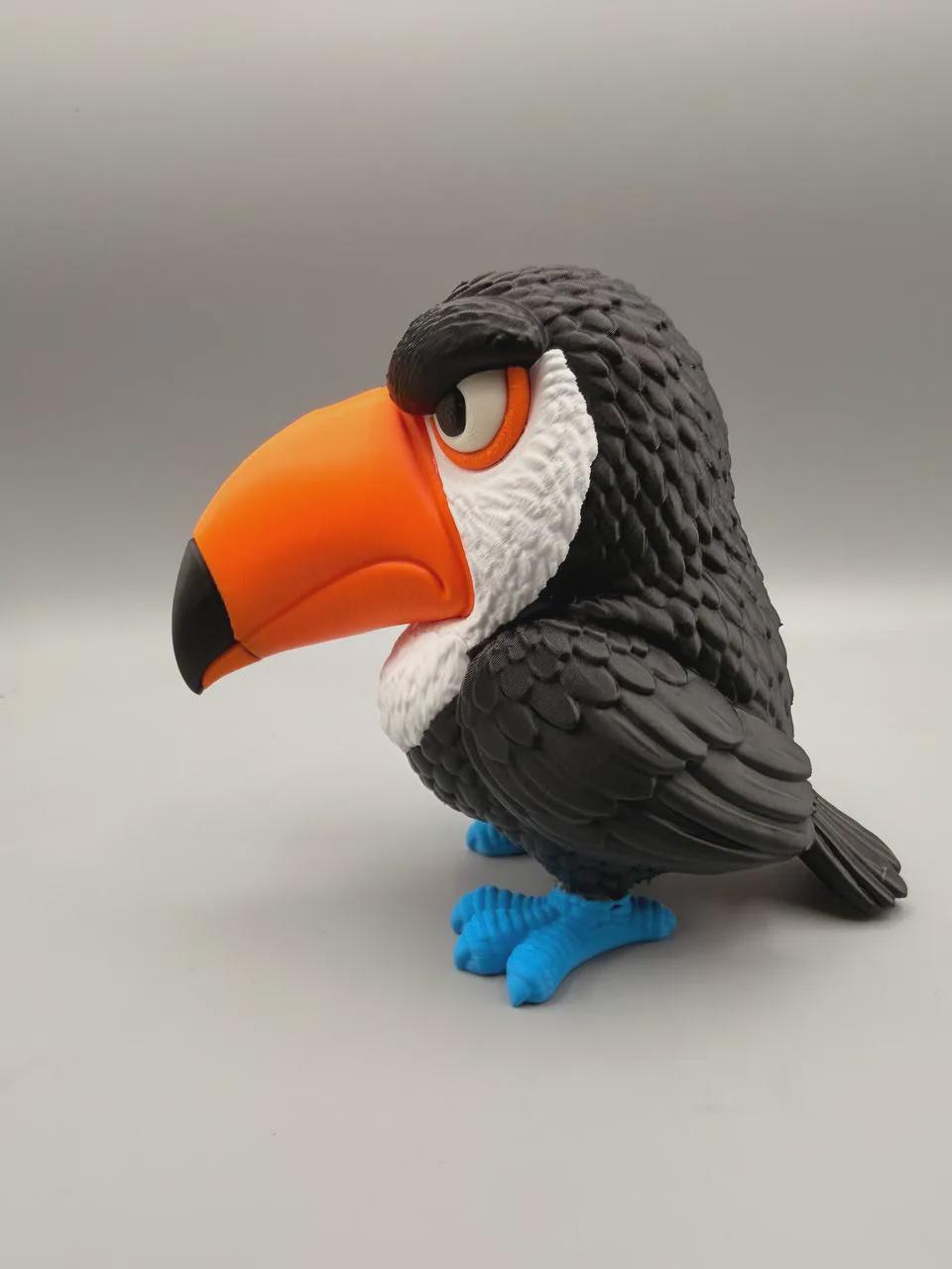 Overdressed and Unimpressed Toucan Figurine, Grumpy Tropical Bird With a Beak Full of Opinions