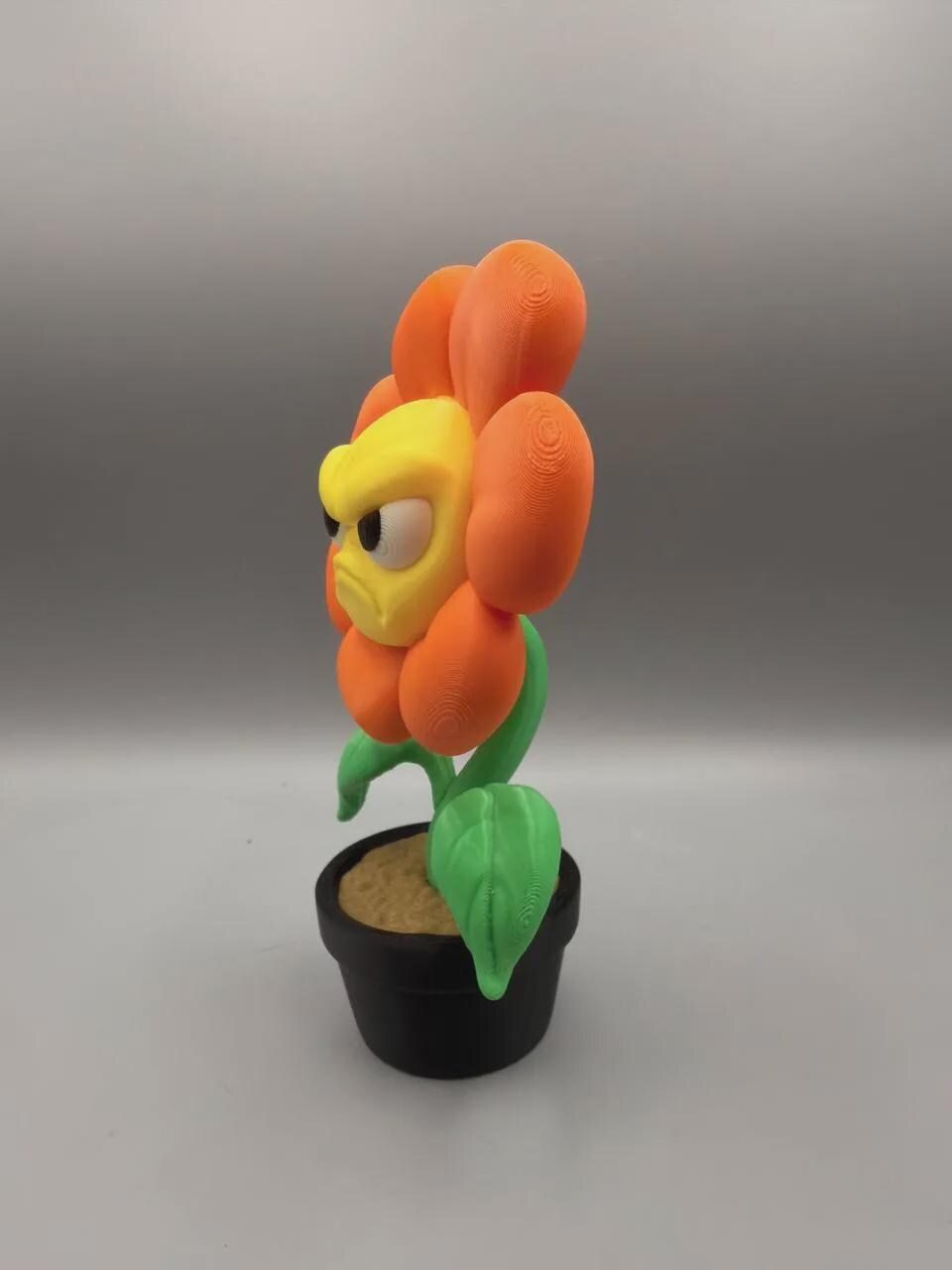 Grumpy Plant Flower Figurine, 3D Printed Fake Potted Plant Decor, Funny Office Desk Shelf Collectible