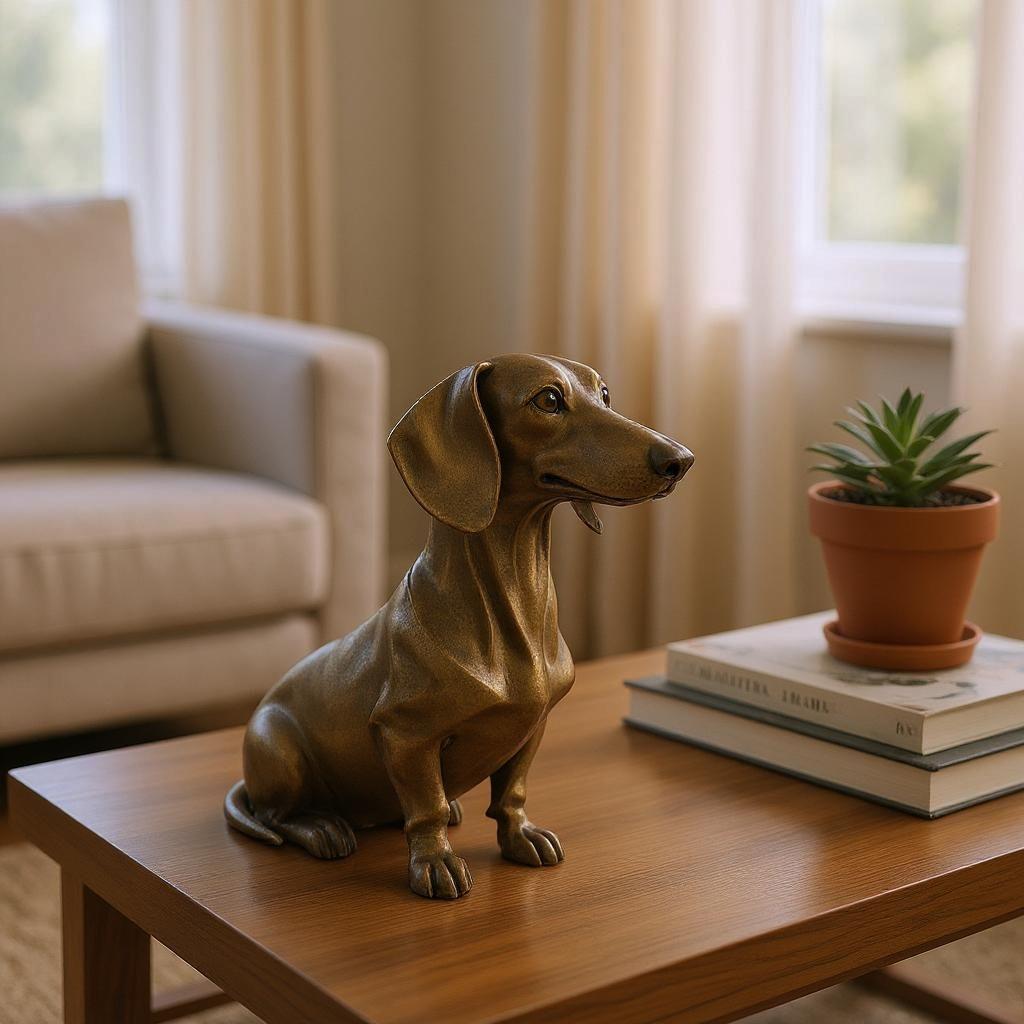 Modern Dachshund Statue, Minimalist 3D Printed Dog Sculpture, Sausage Dog Home Decor, Shelf and Desk Accent, Dog Lover Gift