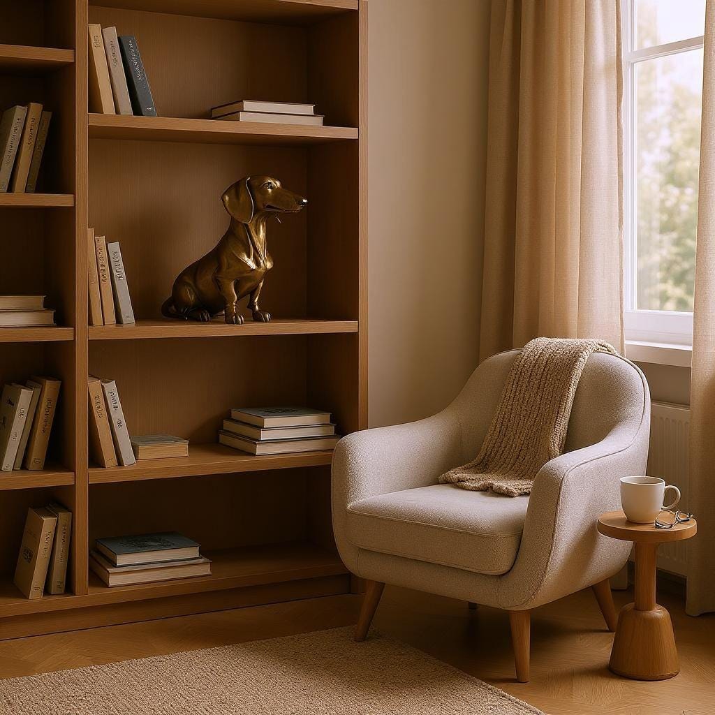 Modern Dachshund Statue, Minimalist 3D Printed Dog Sculpture, Sausage Dog Home Decor, Shelf and Desk Accent, Dog Lover Gift