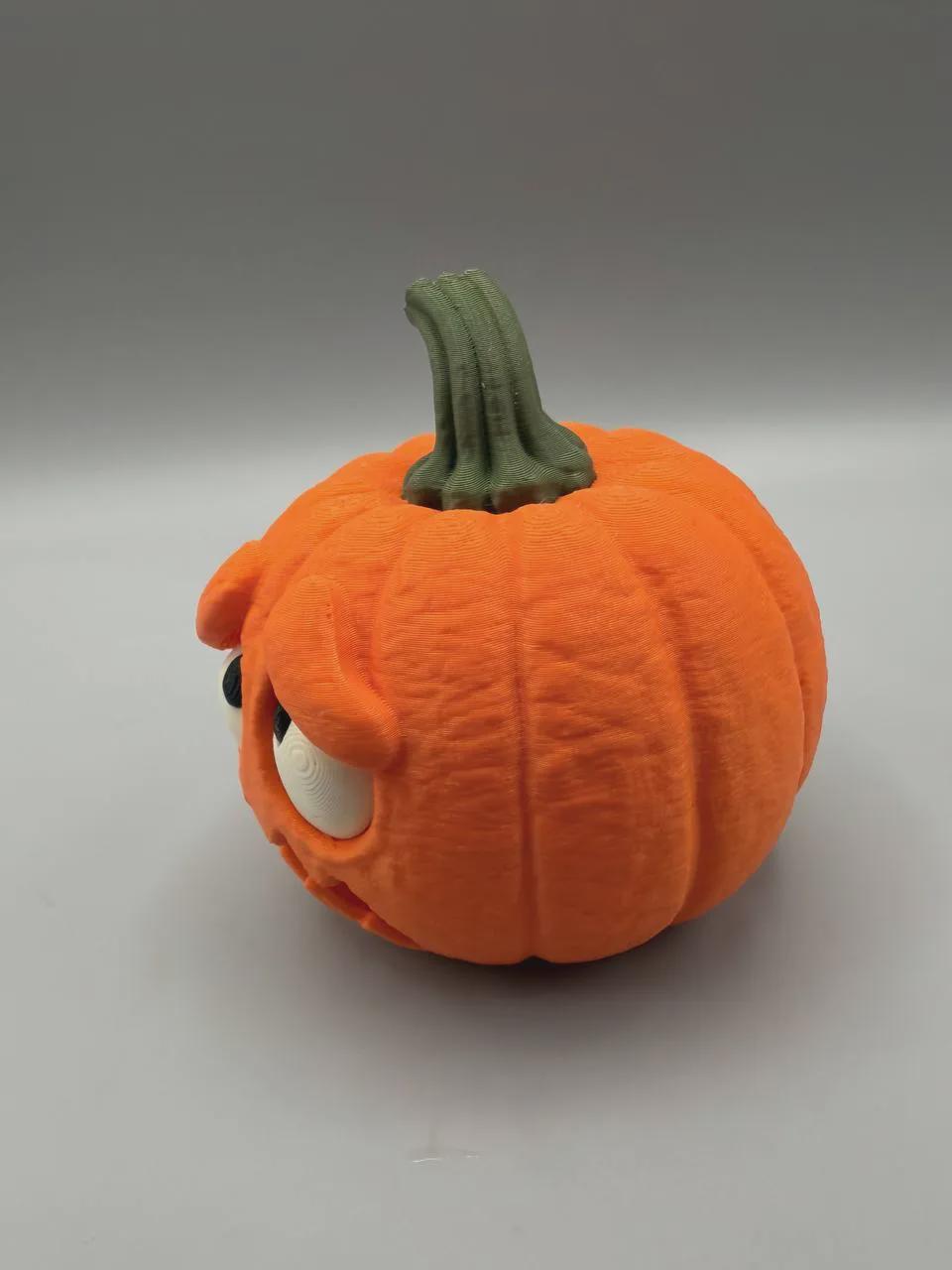 Scared Pumpkin Figurine, Funny 3D Printed Halloween Decor, LED Tealight Holder Collectible