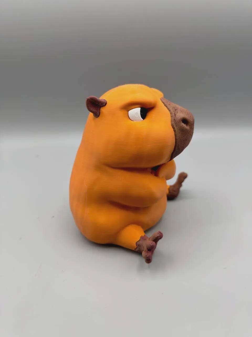 Grumpy Capybara Figurine, Funny 3D Printed Desk Decor, Crossed Arms Capybara Collectible Gift